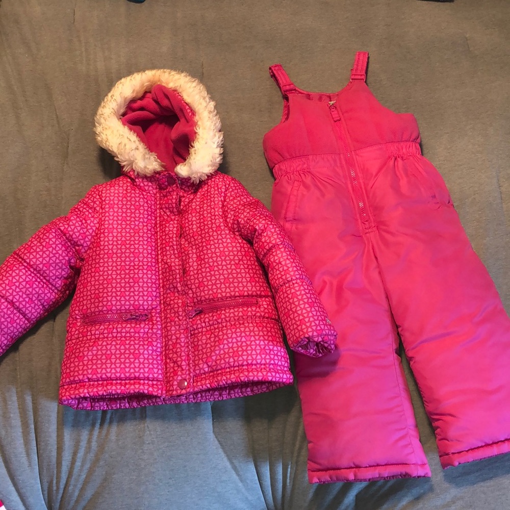 Pink OshKosh B’gosh snow suit and matching jacket
